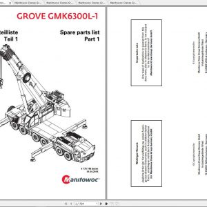 Manitowoc Grove Crane GMK 6300L 1 4175748 20180401 Spare Parts Catalog 1 1