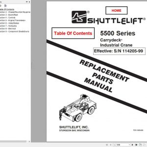 Manitowoc SHUTTLELIFT Cranes 5500 Series Carrydeck Spare Parts Manual PDF 1