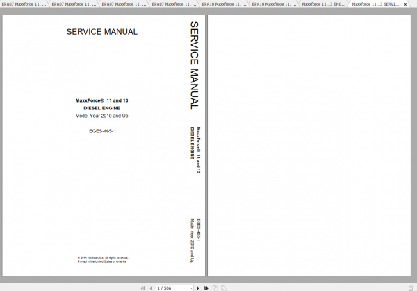 MaxxForce Engine 11 13 2010 Diagnostic Service Manual