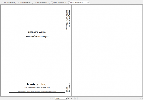 MaxxForce Engine 11 13 2014 Diagnostic Service Manual