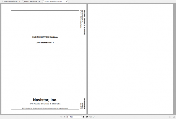 MaxxForce Engine 7 Wiring Digram Service Manual 5