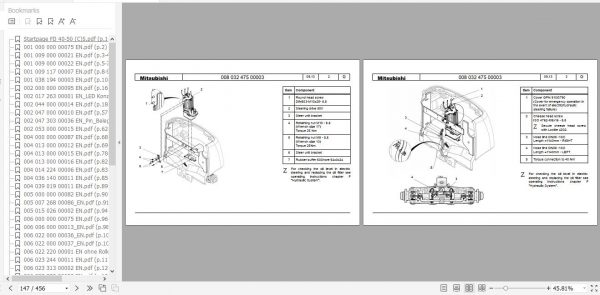 Mitsubishi Forklift FB 40 50C S Circuit Diagrams Service Manuals EN DE 5
