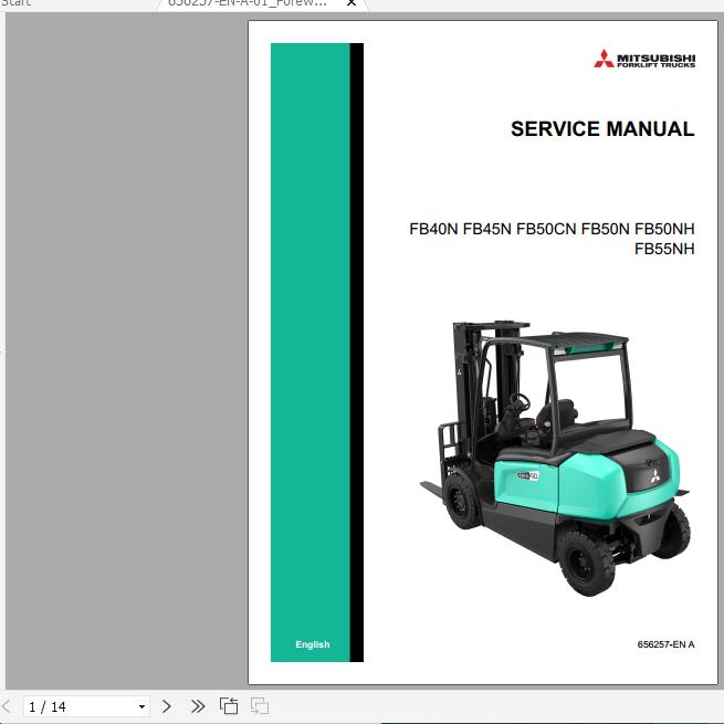 Mitsubishi Forklift FB40N FB45N FB50CN FB50N FB50NH FB55NH Service Manuals EN FR DE 2