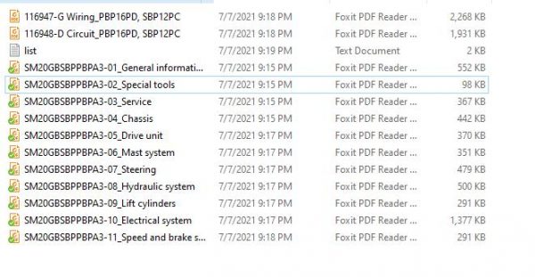Mitsubishi Forklift SBP12PC PBP16PD Service Manuals 1