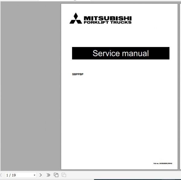 Mitsubishi Forklift SBP12PC PBP16PD Service Manuals 2