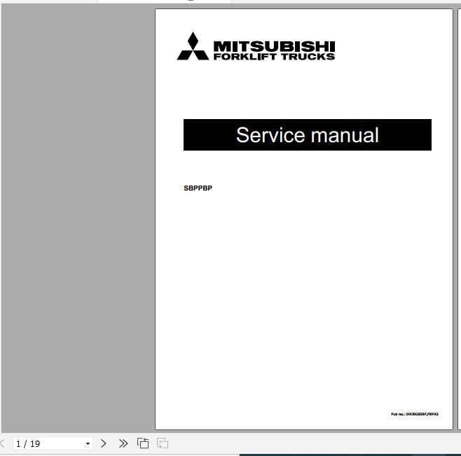 Mitsubishi Forklift SBP12PC PBP16PD Service Manuals 2