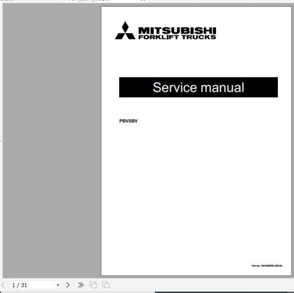 Mitsubishi Forklift SBV16PS Service Manuals 2