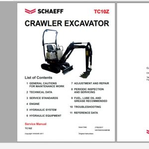 Schaeff Crawler Excavators TC10Z Service Manuals EN PDF 1