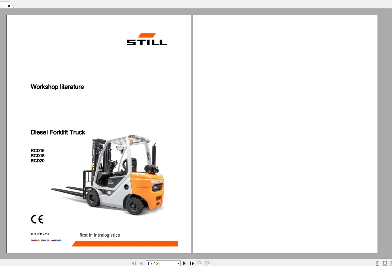 Still Sted Diesel Forklift Truck RCD 15 18 204211 4213 Workshop Manual 1