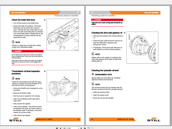 Still Sted Diesel Forklift Truck RCD 25 30 354221 4223 Operating Instruction 3