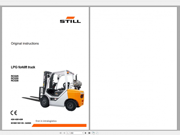Still Sted Diesel Forklift Truck RCG 25 354224 4226 Operating Instruction 1
