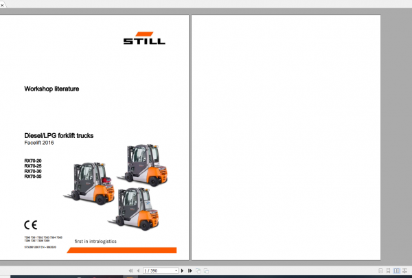 Still Sted Diesel LPG Forklift Truck RX70 20 25 30 357300 7309 Workshop Manual 1