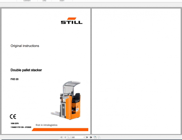 Still Sted Double Pallet FXD 201539 Operating Instruction