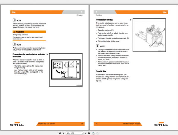 Still Sted Double Pallet Stacker EXD SF 20 Operating Instruction 3