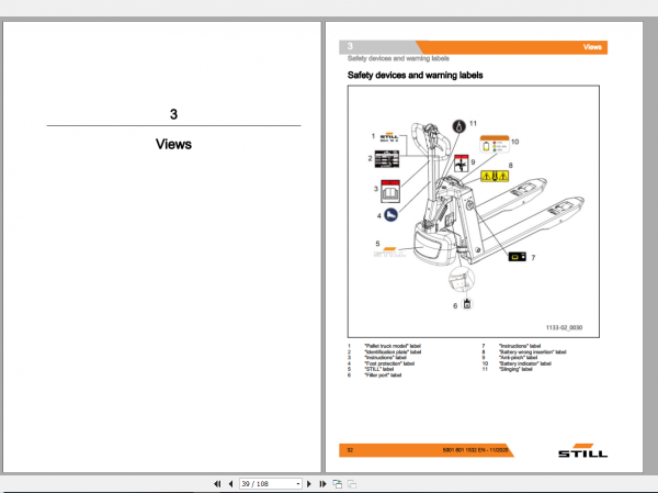Still Sted Electric Pallet Truck ECH 15C2030 Operating Instruction