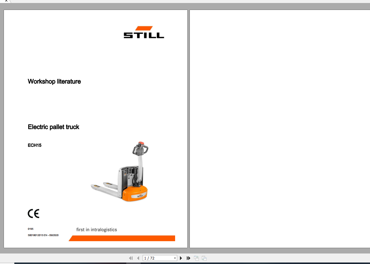 Still Sted Electric Pallet Truck ECH15 Workshop Manual 1