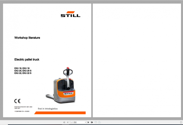 Still Sted Electric Pallet Truck EXU 16 18 20 22 Li Ion Workshop Manual 1