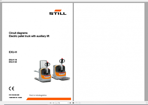 Still Sted Electric Pallet Truck With Auxiliary Lift EXU H 18 20 20S Autolift Li Ion Circuit Diagram 1