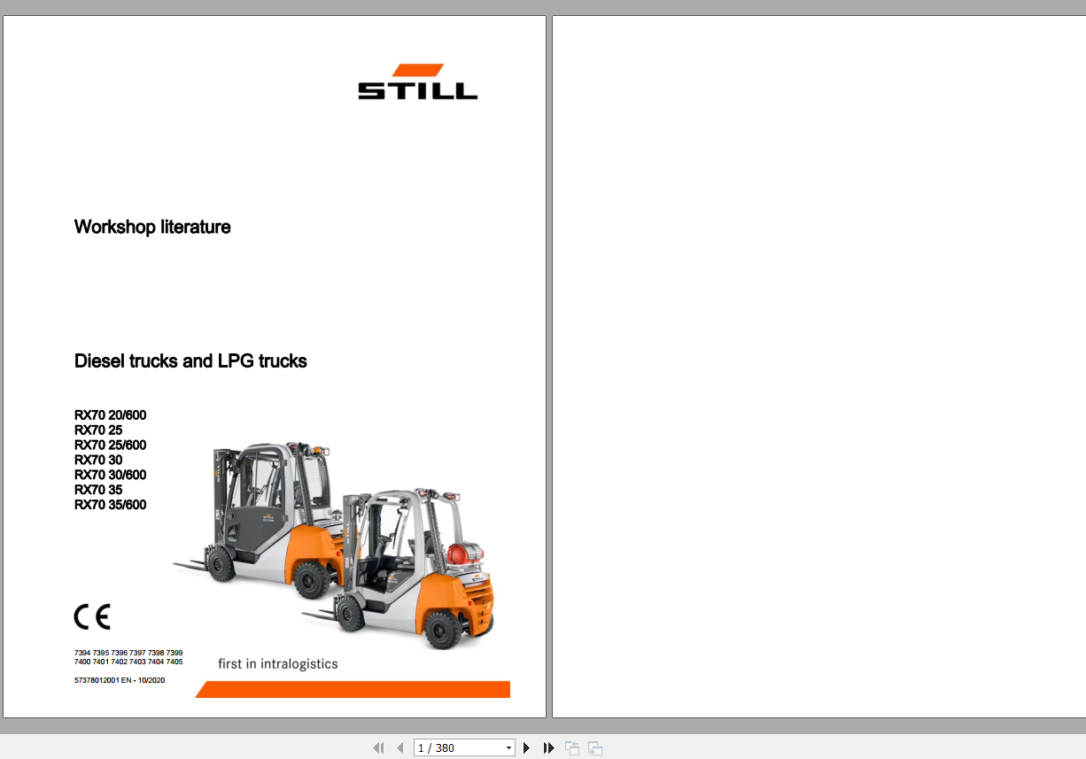 Still Sted Electric Truck RX Series7394 7405 Workshop Manual 1