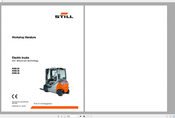 Still Sted Electric Truck RX60 25 30 35 Workshop Manual 1
