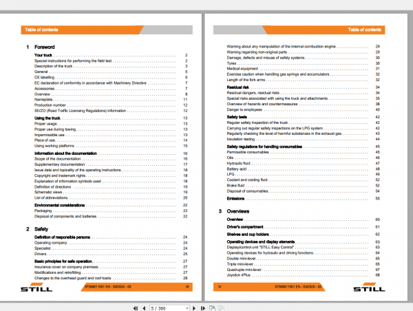 Still Sted LPG Forklift Truck Pilot Series Operating Instruction 2