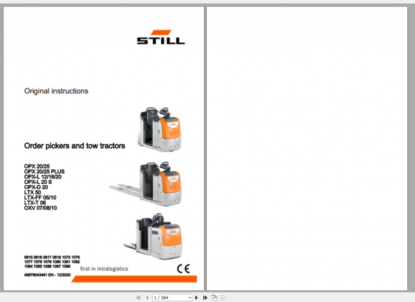 Still Sted Order Pickers and Tow Tractor OPX Series Operating Instruction 1