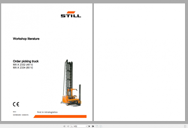Still Sted Order Picking Truck MX X 2332 2334 Workshop Manual 1