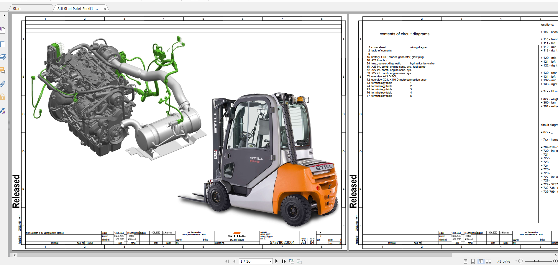Still Sted Pallet Forklift RX70 20 357394 7399 Circuit Diagram 1