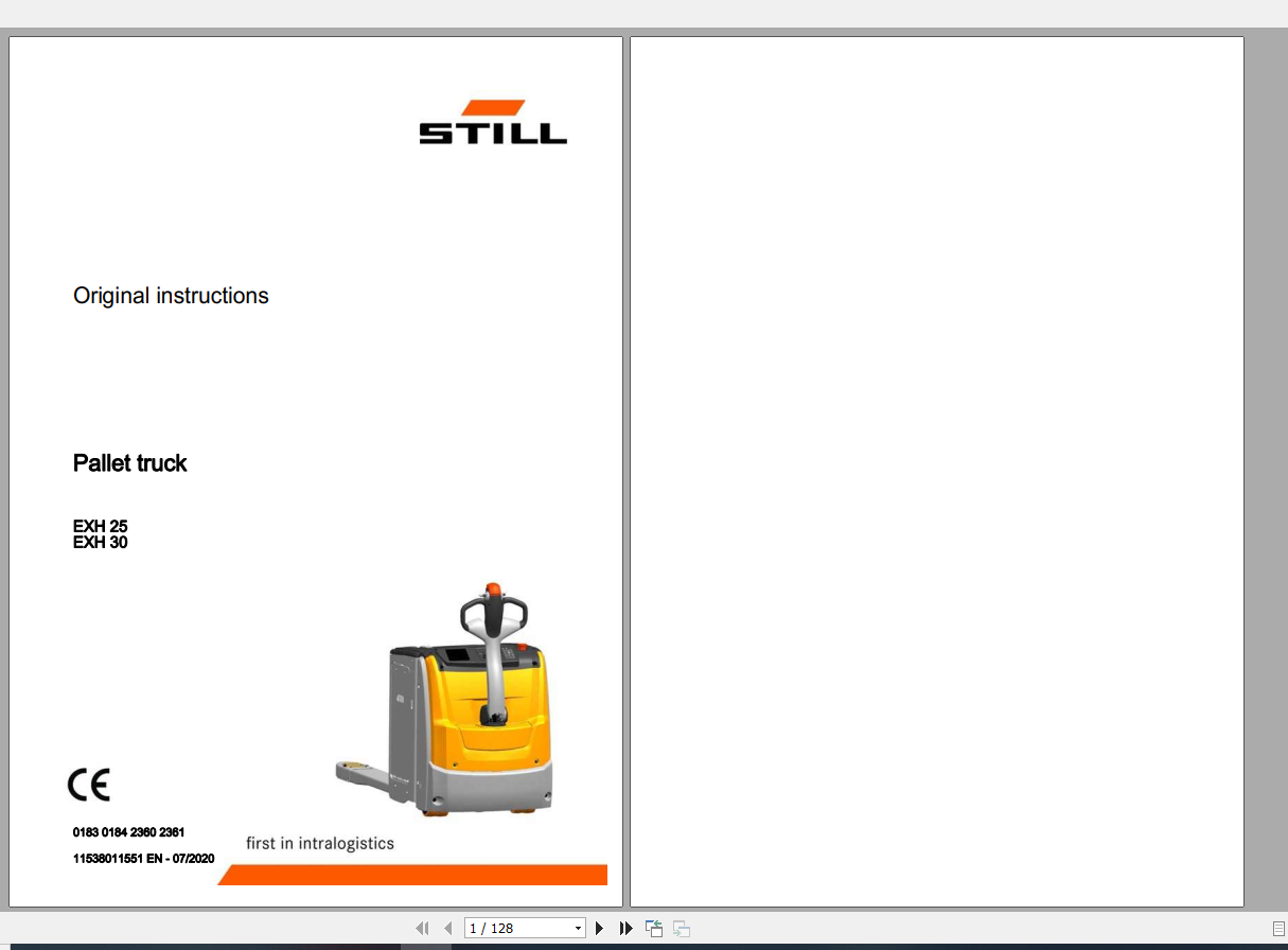Still Sted Pallet Truck EXH 25 30 Operating Instruction 1
