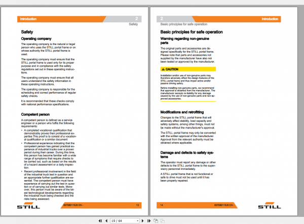 Still Sted Portal Frame Operating Instruction 3