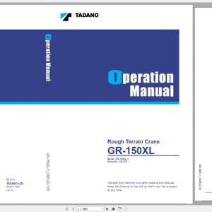 Tadano Rough Terrain Crane GR 150XL 1 GR 150 1 00212 Operation Maintance Manual 1