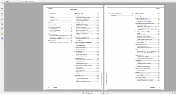 Tadano Rough Terrain Crane GR 150XL 1 GR 150 1 00242 Operation Maintance Manual 2