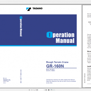 Tadano Rough Terrain Crane GR 160N 3 GR 160N 3 00201 Operation Maintance Manual 1