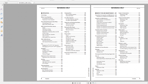Tadano Rough Terrain Crane GR 250N 2 GR 250N 2 00102 Operation Maintance Manual 2
