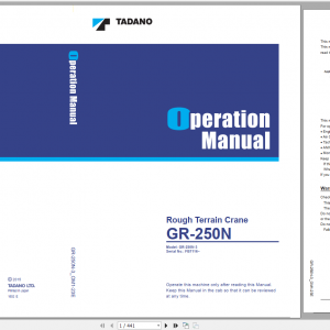 Tadano Rough Terrain Crane GR 250N 3 GR 250N 3 00201 Operation Maintance Manual 1