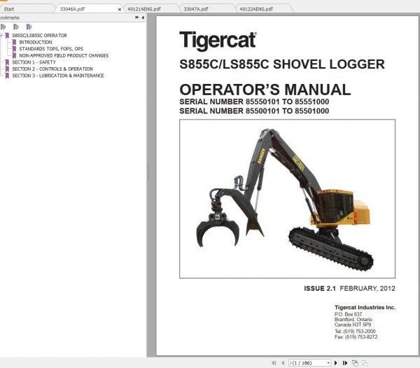 Tigercat Machine 35GB PDF 2021 Service Manual Operators Manual 13 1