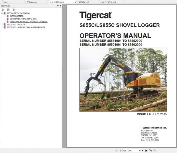 Tigercat Machine 35GB PDF 2021 Service Manual Operators Manual 14 1