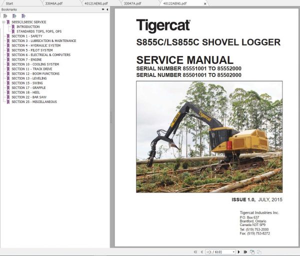 Tigercat Machine 35GB PDF 2021 Service Manual Operators Manual 15 2