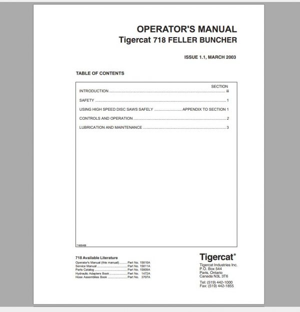 Tigercat Machine 35GB PDF 2021 Service Manual Operators Manual 5 1