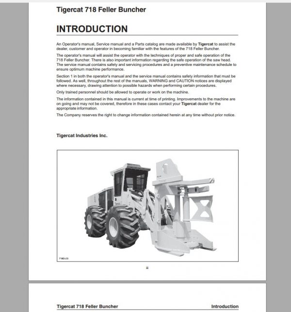 Tigercat Machine 35GB PDF 2021 Service Manual Operators Manual 6 1