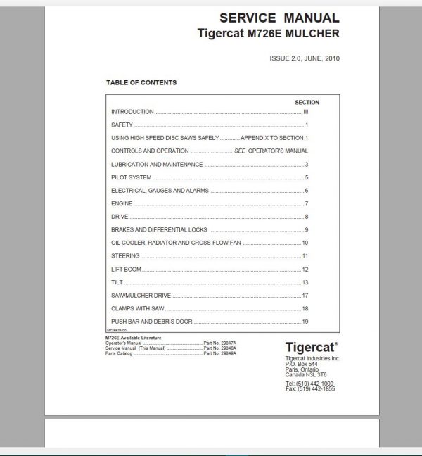 Tigercat Machine 35GB PDF 2021 Service Manual Operators Manual 7 1