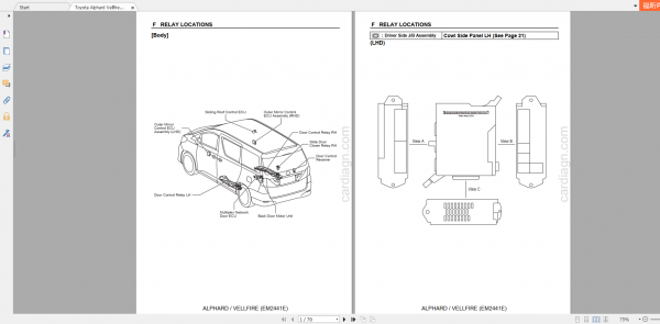 Toyota Alphard VellfireEM2441E Relay Locations Manual 1