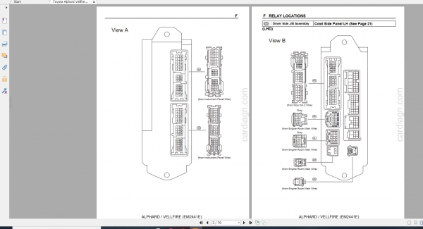 Toyota Alphard VellfireEM2441E Relay Locations Manual 2