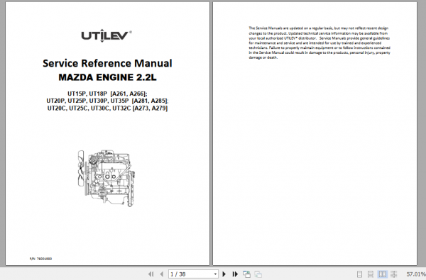 Yale Class 5 Internal Combustion Engine Trucks A285 UT20 25P UT30 35P Operation Service Manual 5