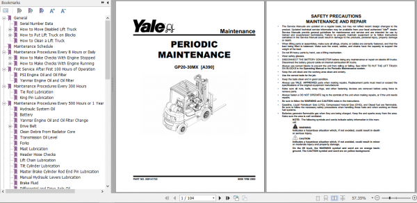 Yale Class 5 Internal Combustion Engine Trucks A390 GLPGDP20MX GLPGDP25MX GLPGDP35MX Europe Service Manual 4