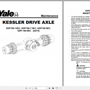 Yale Class 5 Internal Combustion Engine Trucks A674 GDP160 12EC GDP180 7.5EC GDP180 9EC GDP160 9EC Service Manual 2