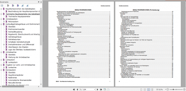Yale Class 5 Internal Combustion Engine Trucks A7S1 Service Manual German 2