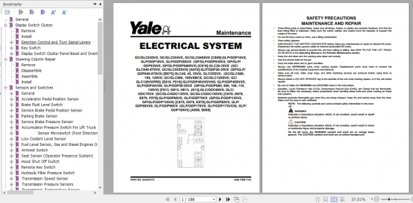 Yale Class 5 Internal Combustion Engine Trucks A909 GDPGLP170VX GDPGLP190VX GDPGLP175VX36 Service Manual 6