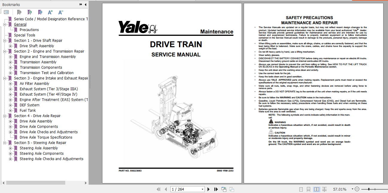 Yale Class 5 Internal Combustion Engine Trucks B674 GDP160EF9 GDP180EF9 Europe Service Manual 4