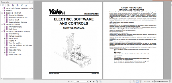 Yale Class 5 Internal Combustion Engine Trucks B674 GDP160EF9 GDP180EF9 Europe Service Manual 5